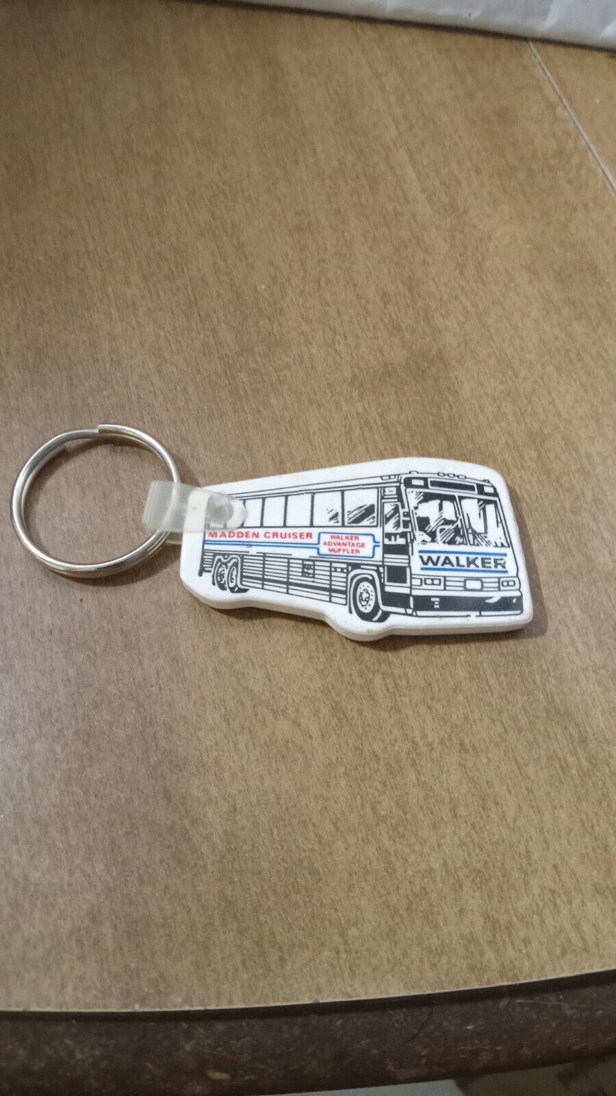 Vintage Walker Muffler Bus Shaped Keychain Ring