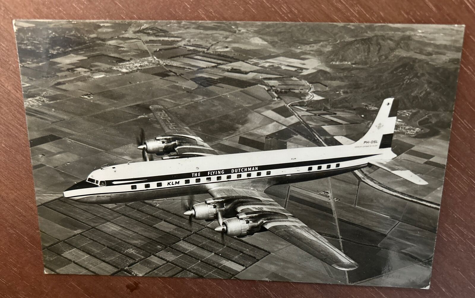KLM Flying Dutchman DC7 C Real Photo Postcard