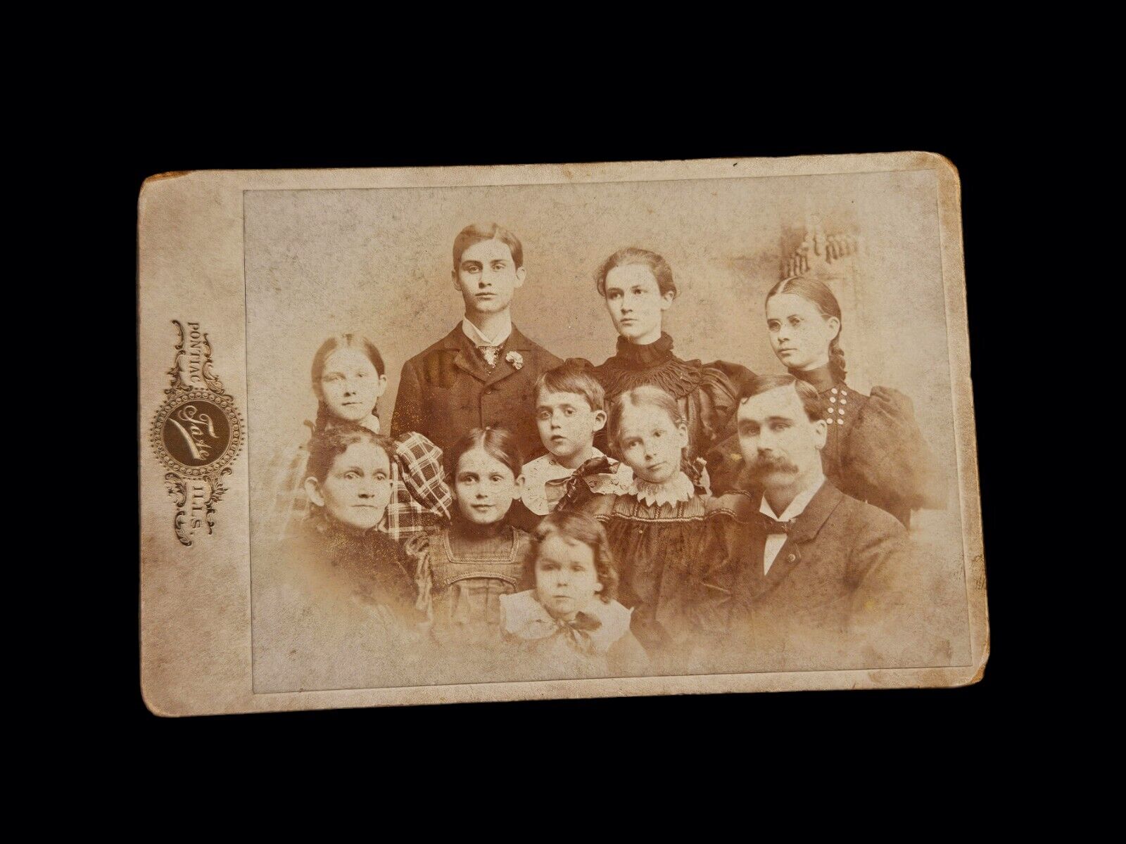 Pontiac Illinois Family Cabinet Card Photograph