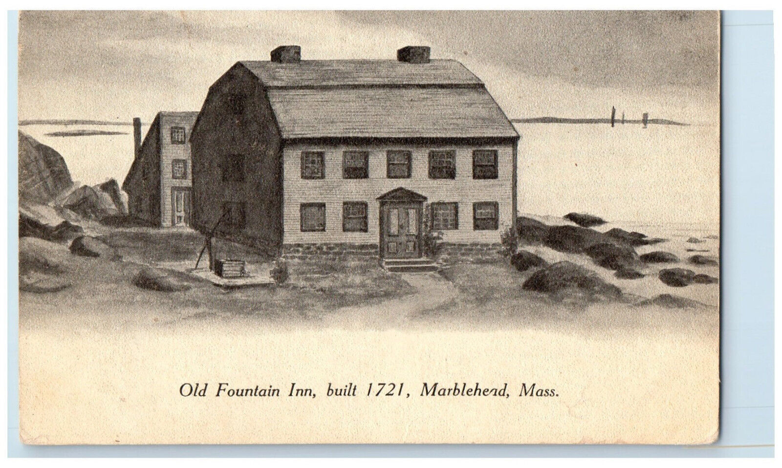 1908 Old Fountain Inn Marblehead Massachusetts MA Unposted Antique Postcard