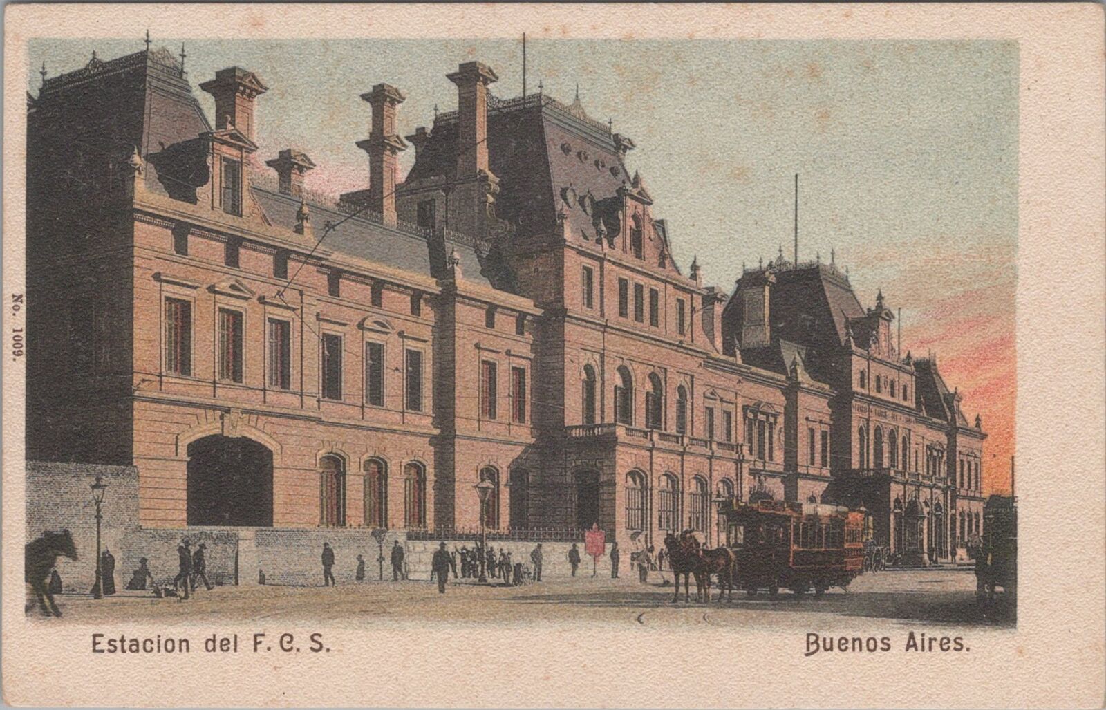Postcard Estacion del FCS Buenos Aires Argentina 