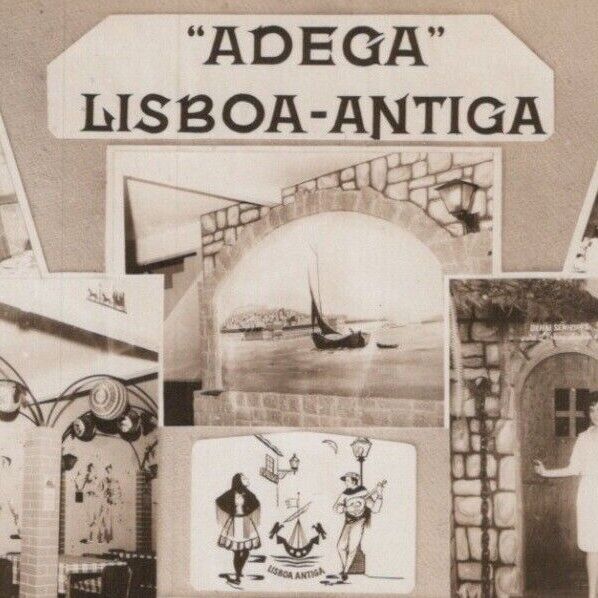 1960s RPPC ADEGA Wine House Restaurant Lisboa Antiga Sao Paulo Brazil Postcard