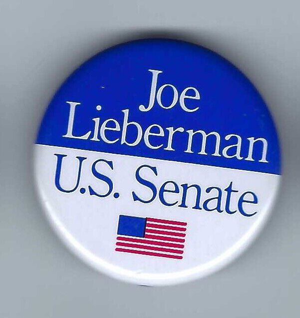 Joe Lieberman Connecticut (D & Ind) US Senator 1988-2012 political pin button