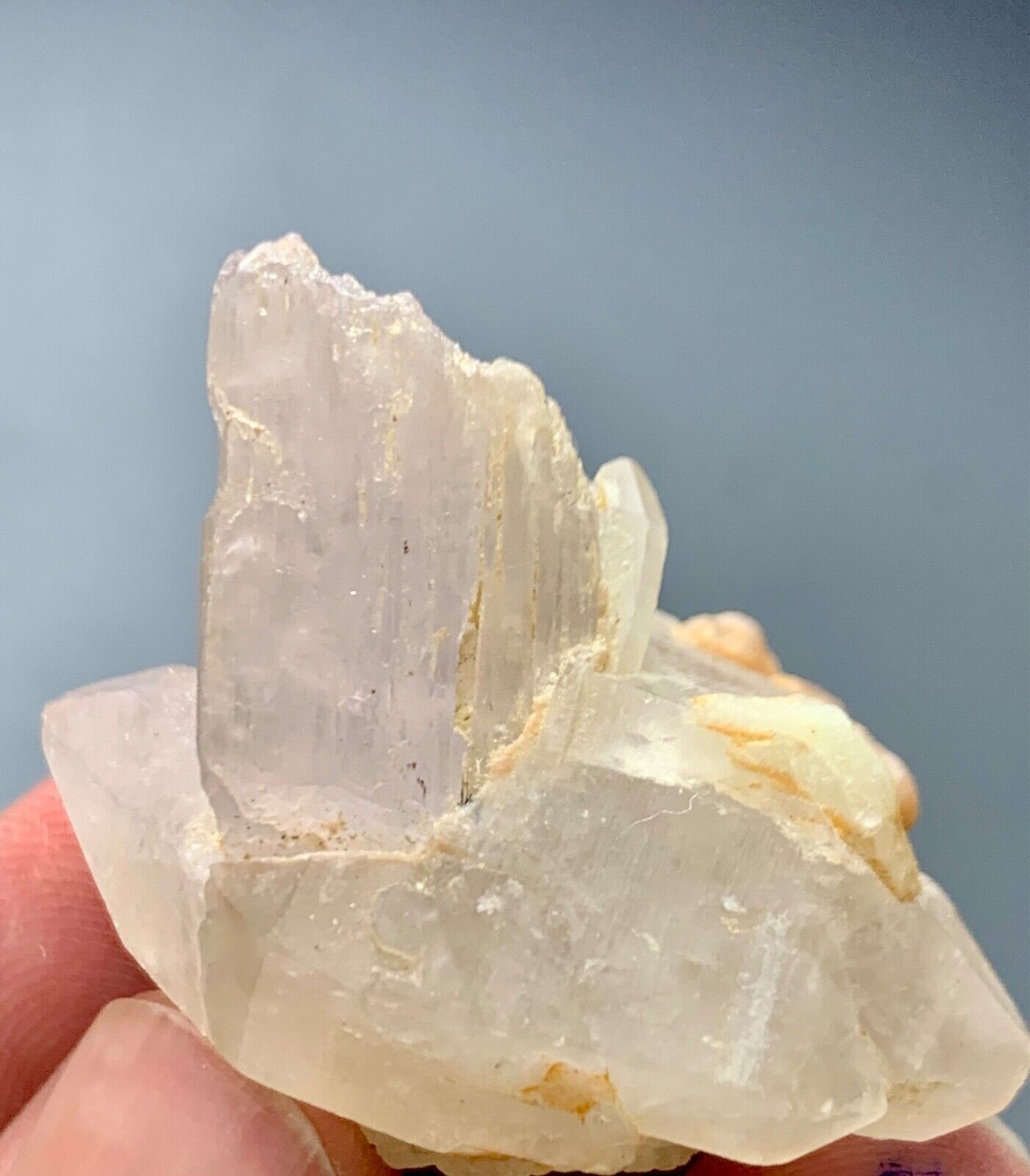 105Cts Terminated Pink Kunzite crystal with Quartz from Afghanistan