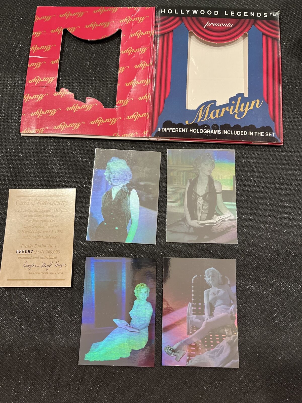 1992 Marilyn Monroe Hollywood Legends Vision Graphix Hologram Cards