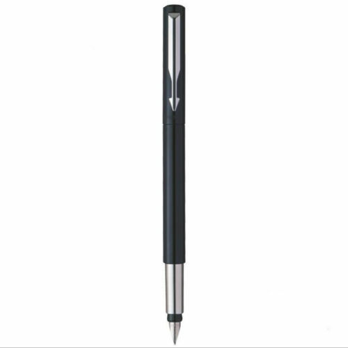 Excellent Parker Vector Series Fountain Pen Matte Black Silver Clip Fine Nib 