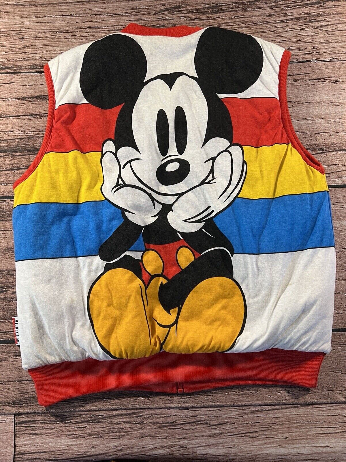 Vintage Mickey & Co Colorblock Full Zip Reversible Vest Size LARGE