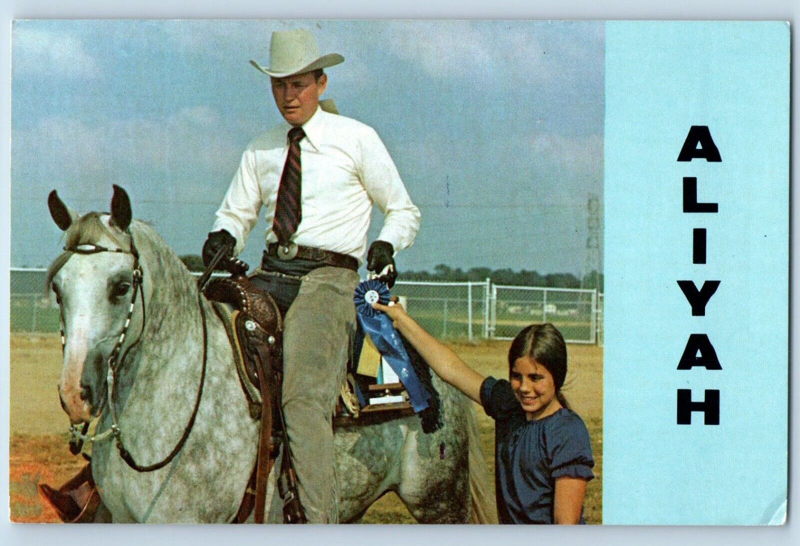 Waseca Minnesota Postcard Aliyah Misheks Arabians Cowboy c1960 Vintage Antique