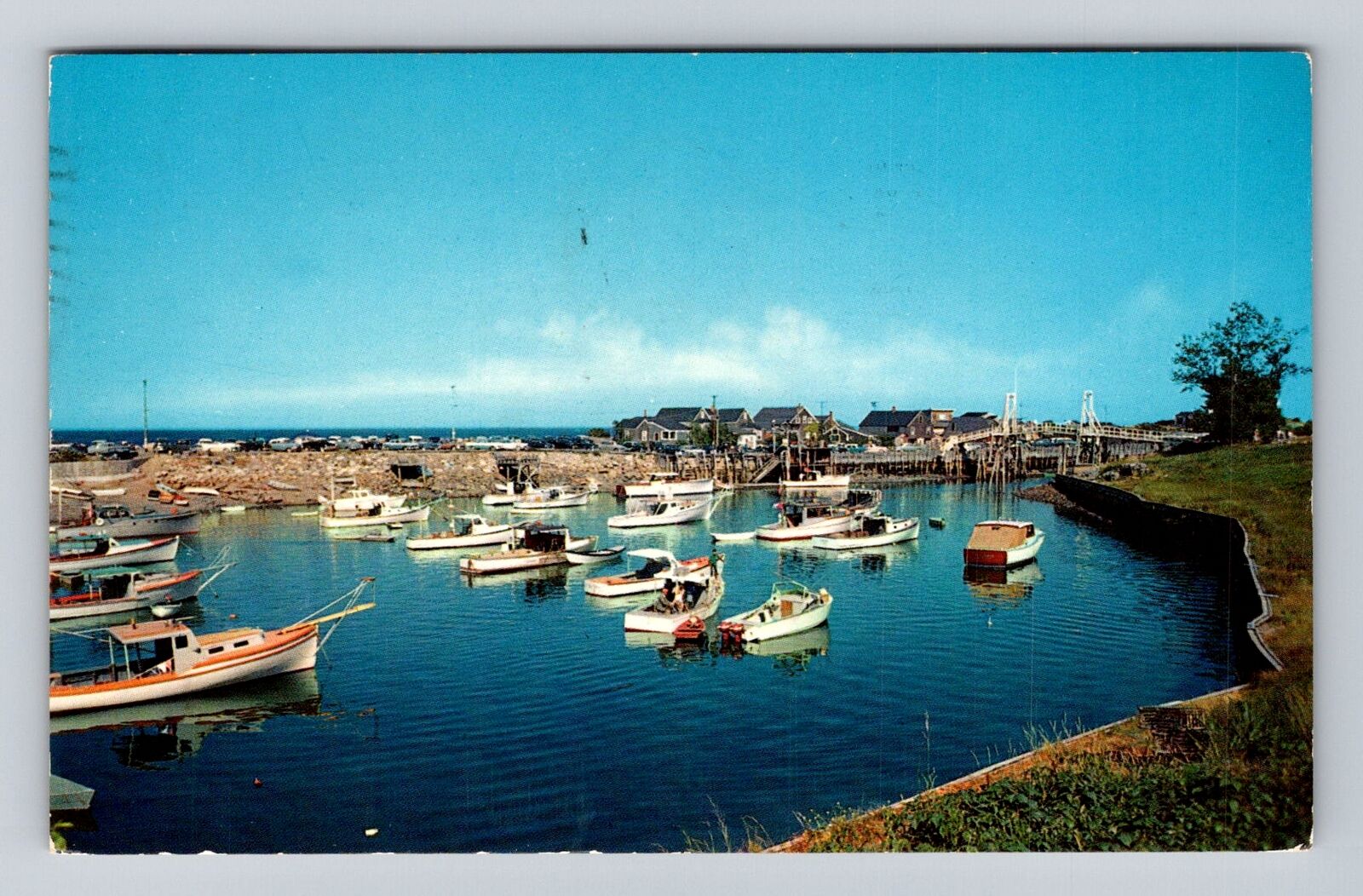 Ogunquit Me-Maine, Perkins Cove Yacht Basin, Antique, Vintage c1961 Postcard