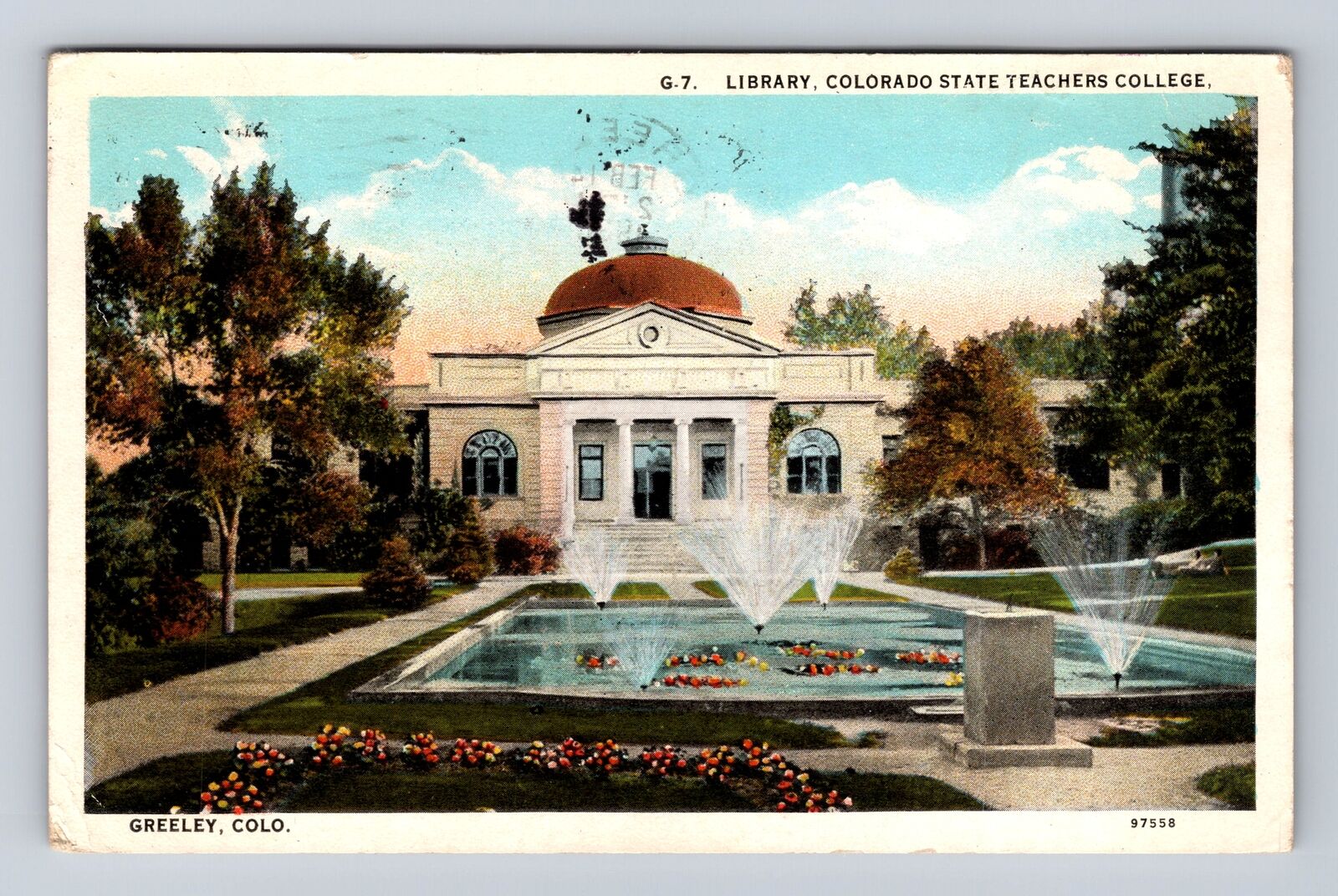 Greeley CO-Colorado, Colorado State Teachers College Library, Vintage Postcard