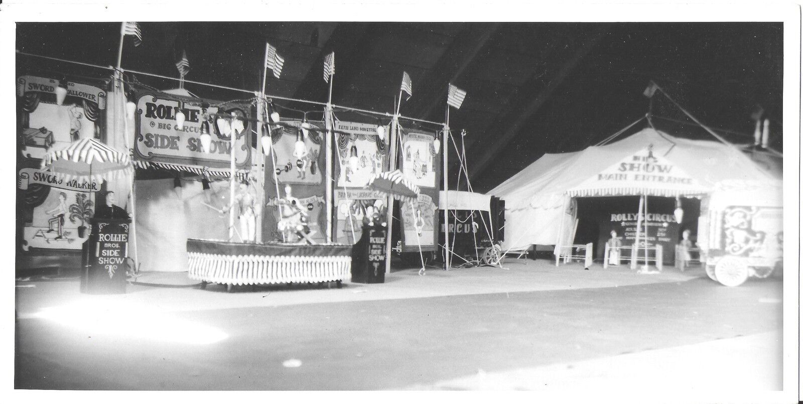 BW Photograph Showing the Model of a Midway at Rollie Brothers Circus c1940-50s