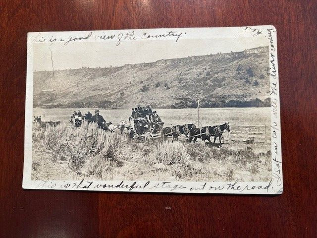 Antique RPPC 1910 Postcard - Lakeview, Ore - Stagecoach Ride