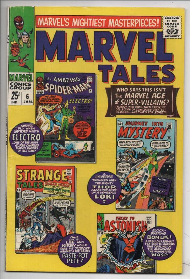 MARVEL TALES #6, FN+, Spider-man, Thor, Antman, Jack Kirby,1964 1967 Steve Ditko