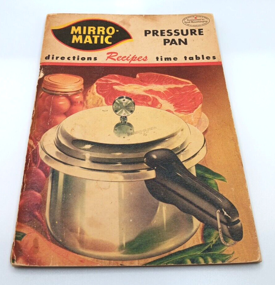 Mirro-Matic Pressure Pan Directions Instructions Vintage 1954 Recipe Cook Book