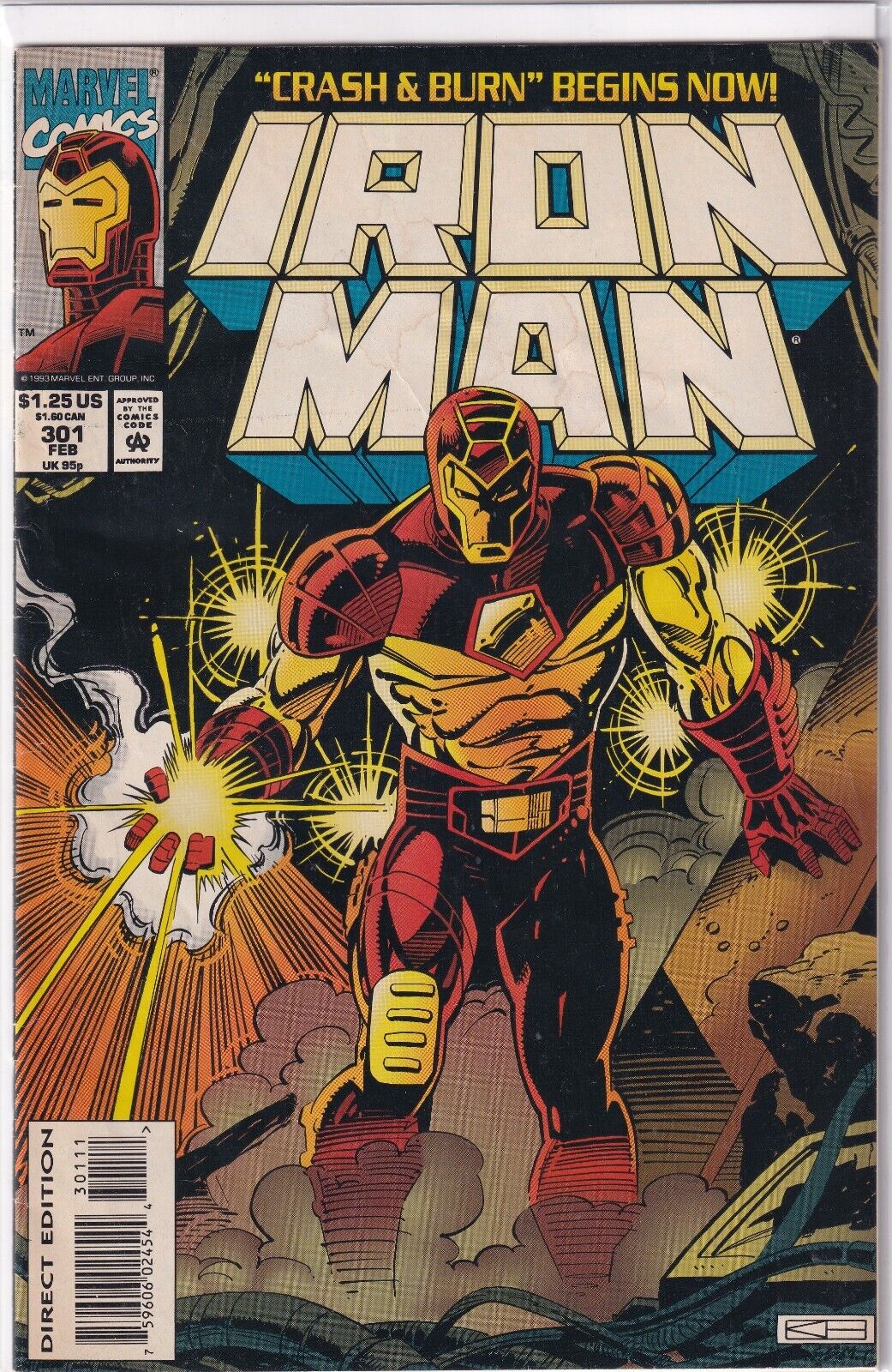 Iron Man #301 Crash & Burn Marvel Comics (1994) Len Kaminski Kevin Hopgood