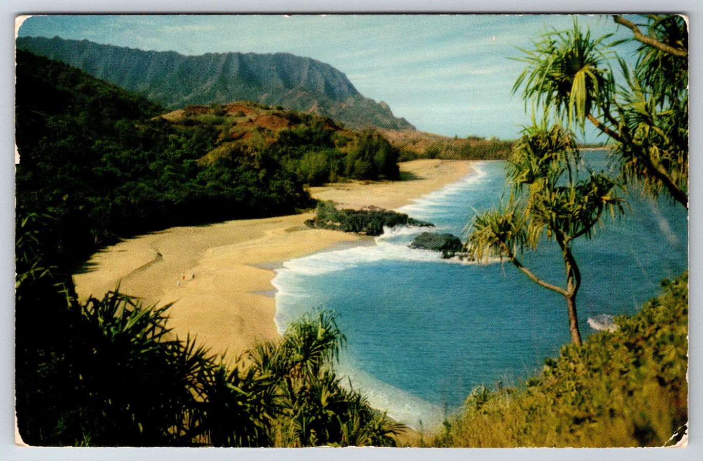 c1960s Lumahai Beach Kauai Hawaii Vintage Postcard