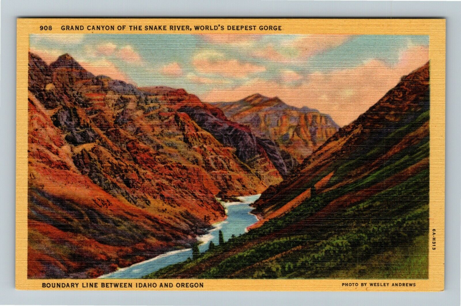 OR-Oregon, Grand Canyon The Snake River, Aerial View, Vintage Postcard