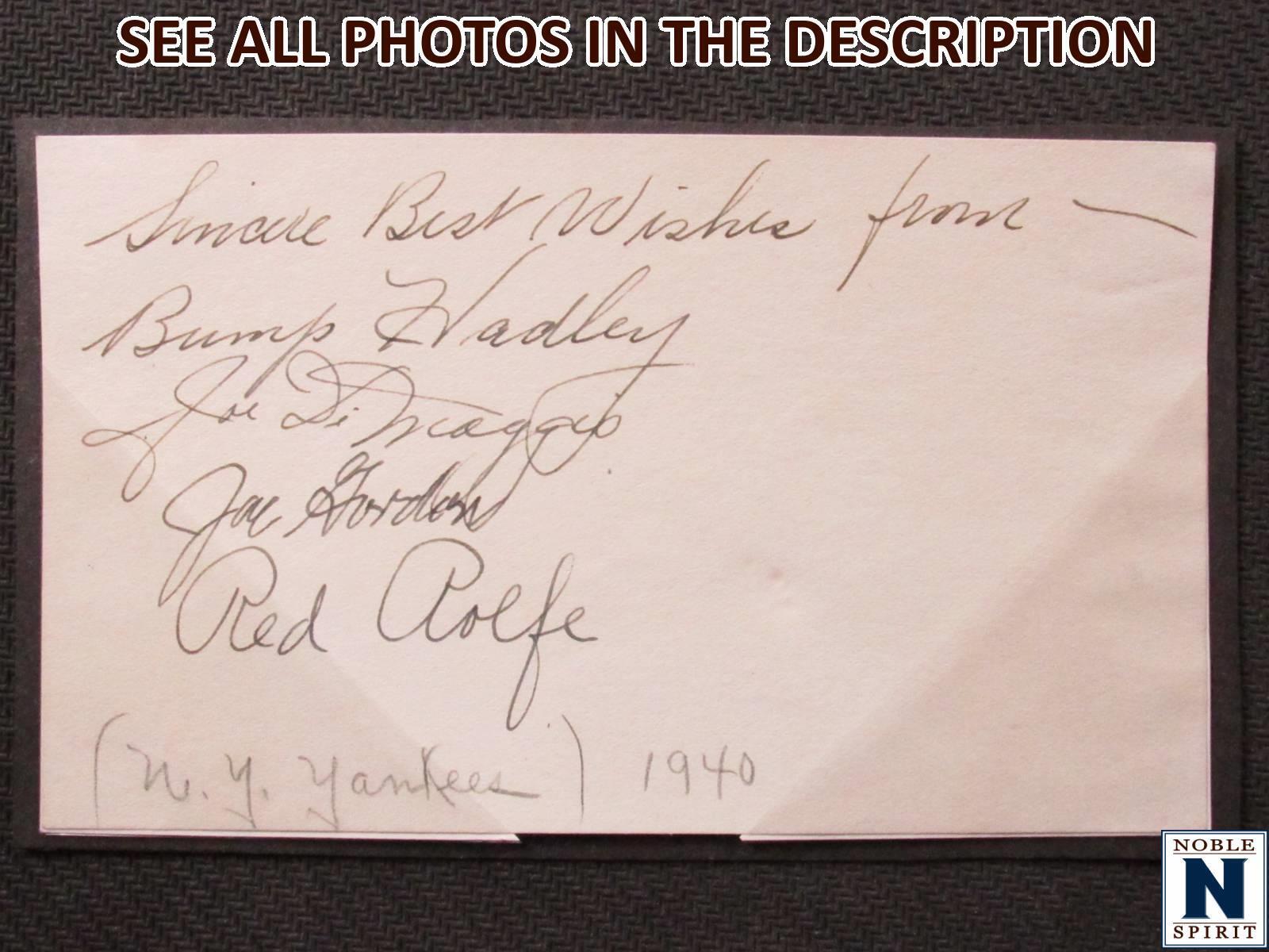 NobleSpirit NO RESERVE (PA) *RARE 1940's 4x NY Yankee Autographs On Paper