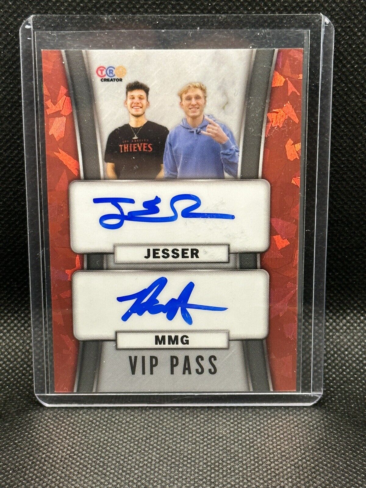 MMG & Jesser, TruCreator,  VIP Pass, Dual Autograph Red Cracked Ice /75
