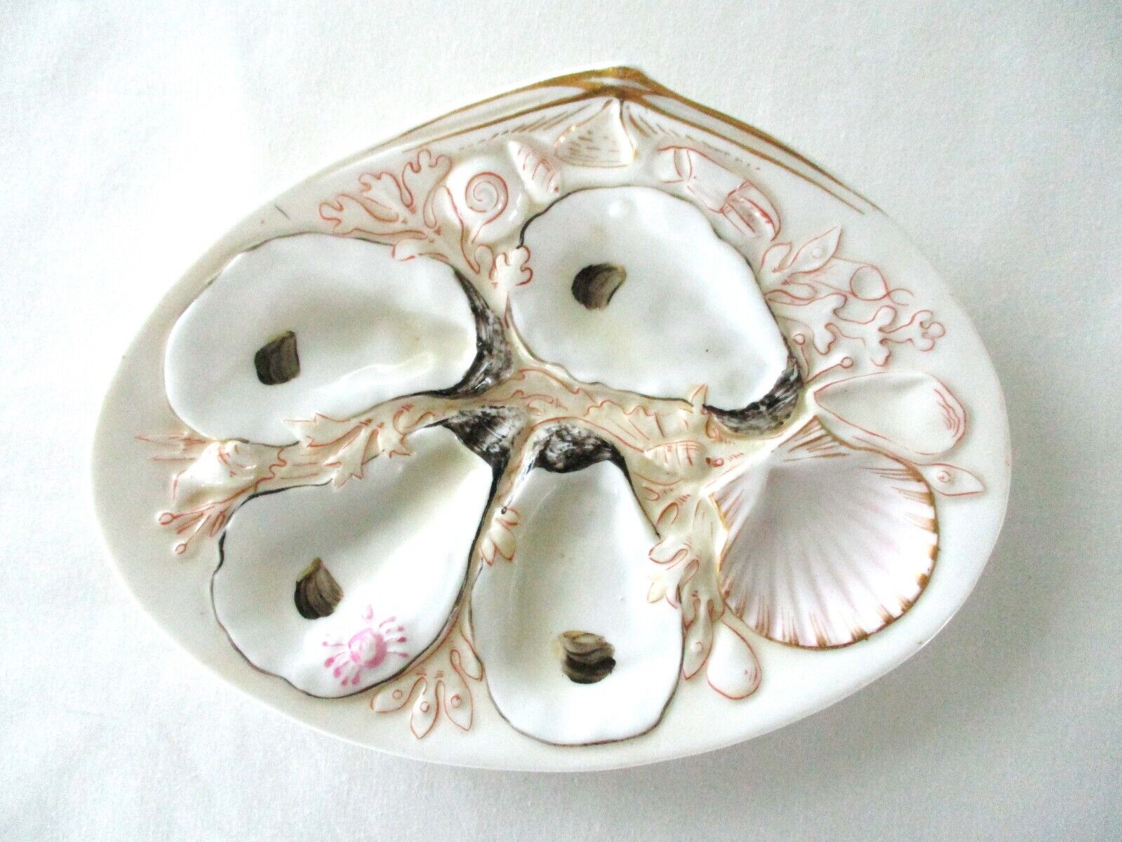 Beautiful UPW Antique Oyster Plate ~  Union Porcelain Works, Jan 4, 1881
