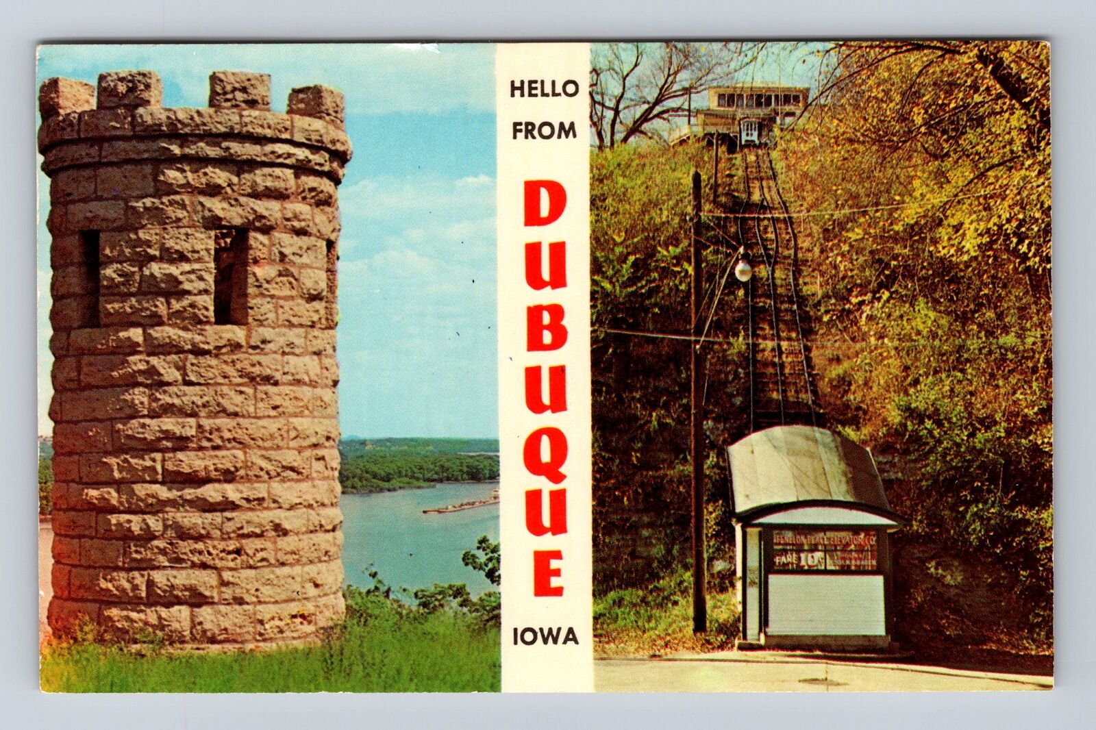 Dubuque IA-Iowa, General Banner Greetings, Antique Vintage Souvenir Postcard