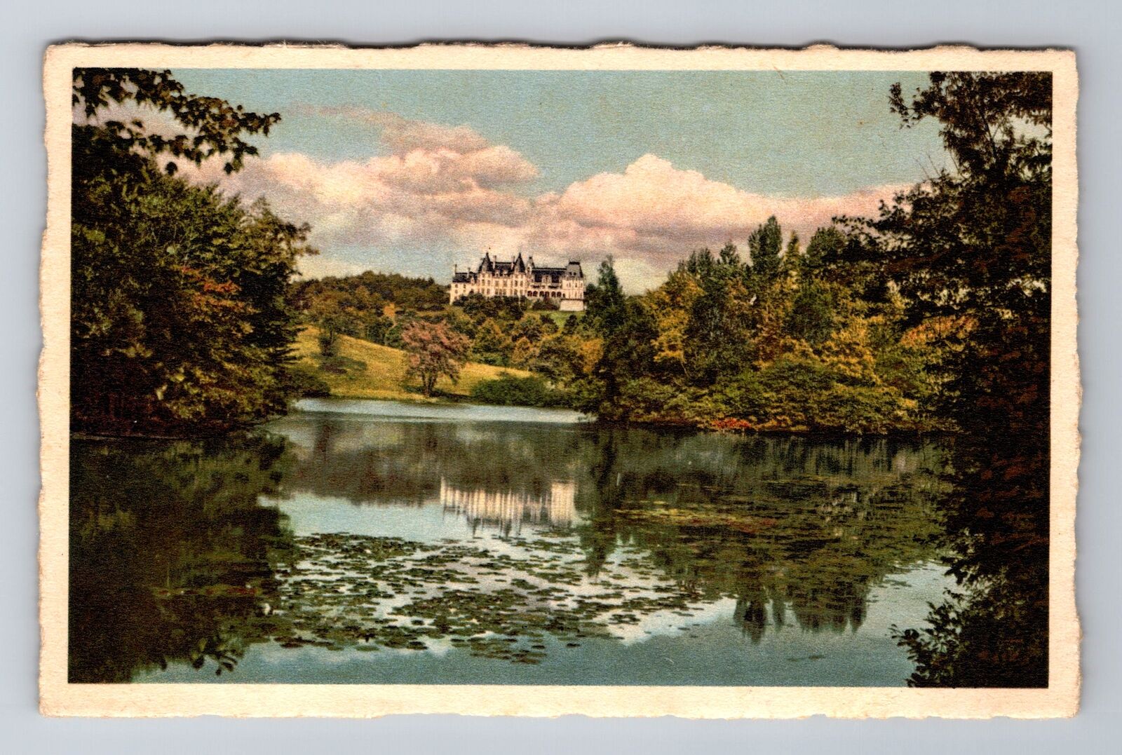 Biltmore NC-North Carolina, Biltmore House Over Lagoon Souvenir Vintage Postcard