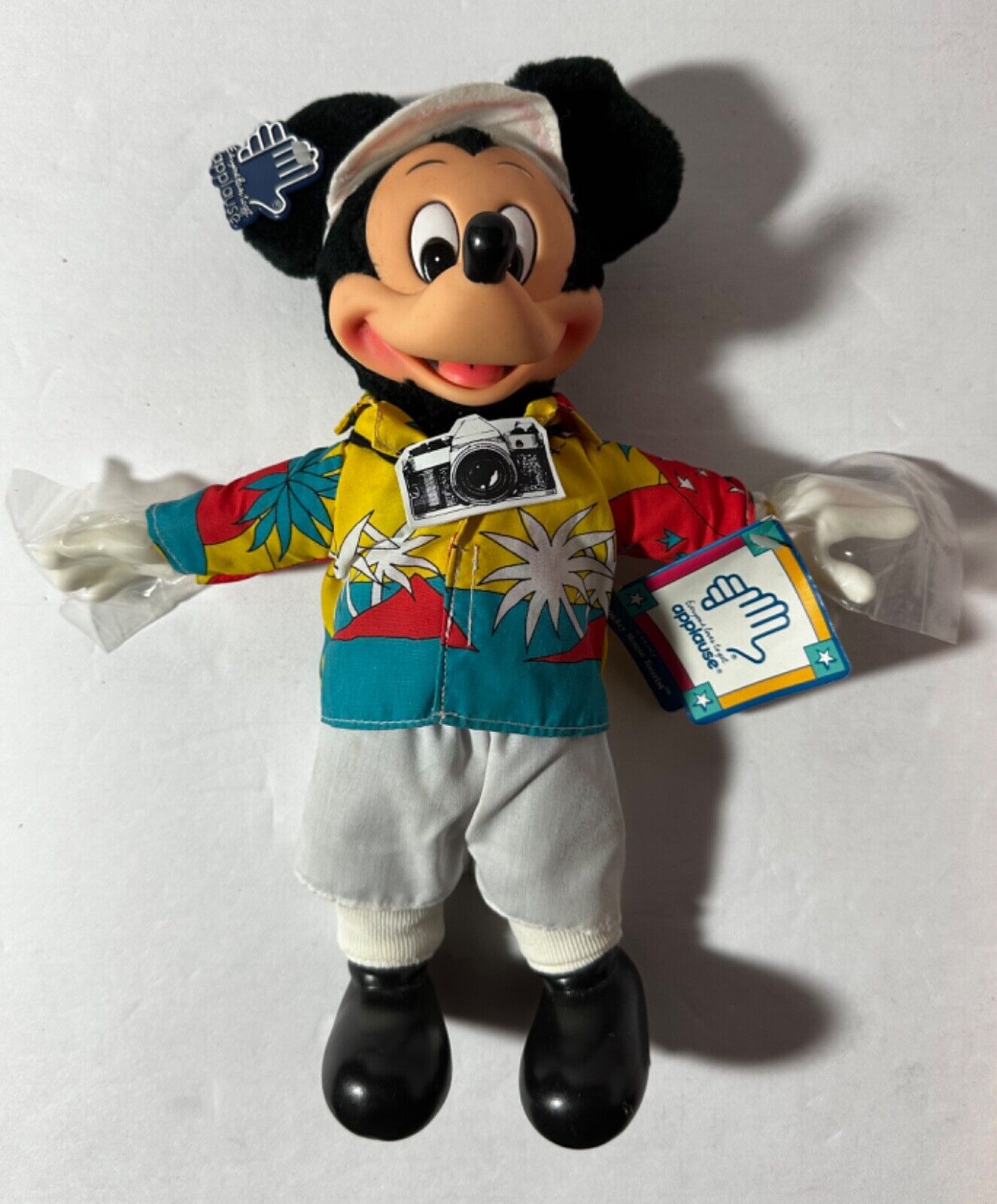 Disney 1987 Mickey Mouse Tourist w/Camera Applause Doll Plush Vintage w/All Tags