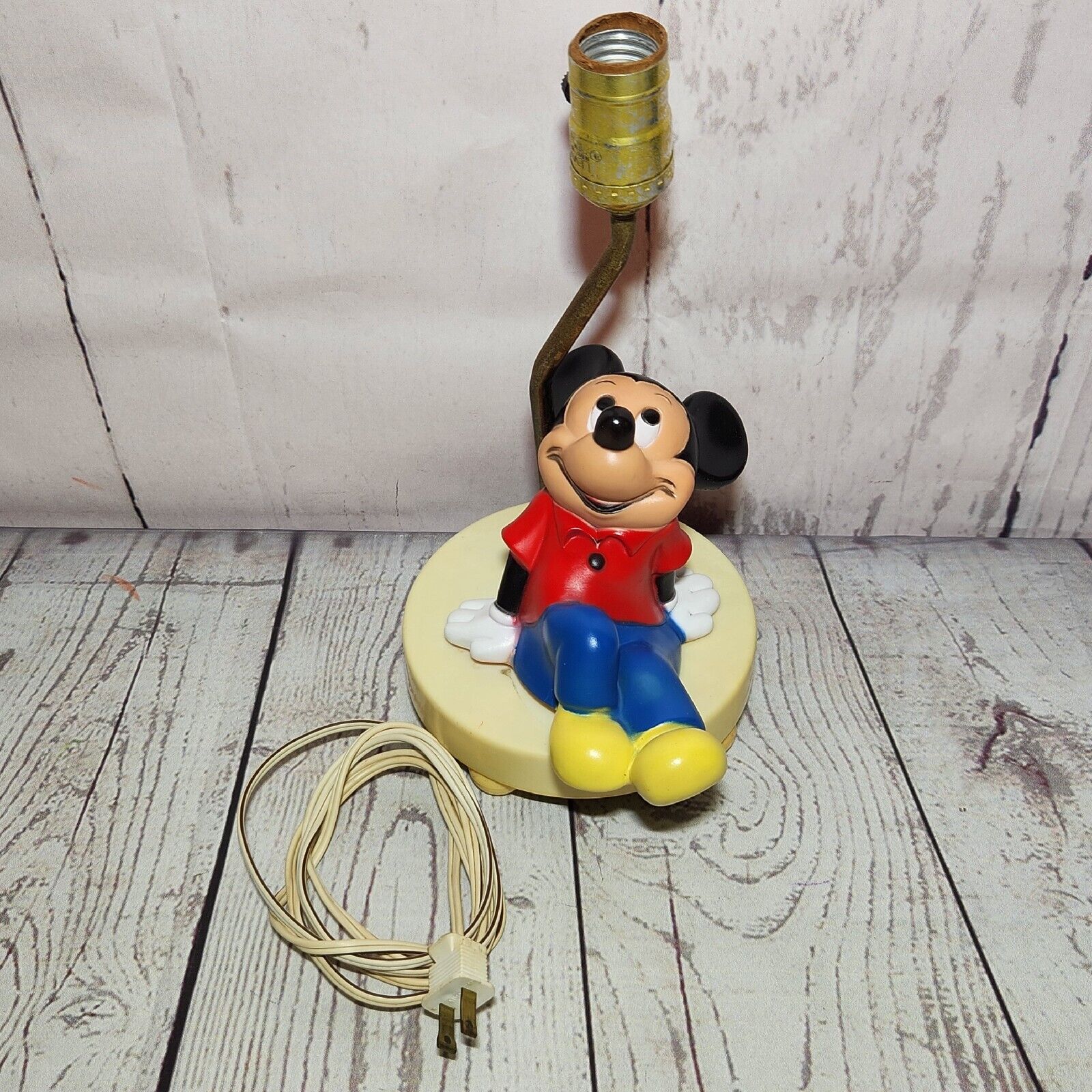 Vintage Mickey Mouse Table Desk Lamp Walt Disney Nursery Nightlight WORKS