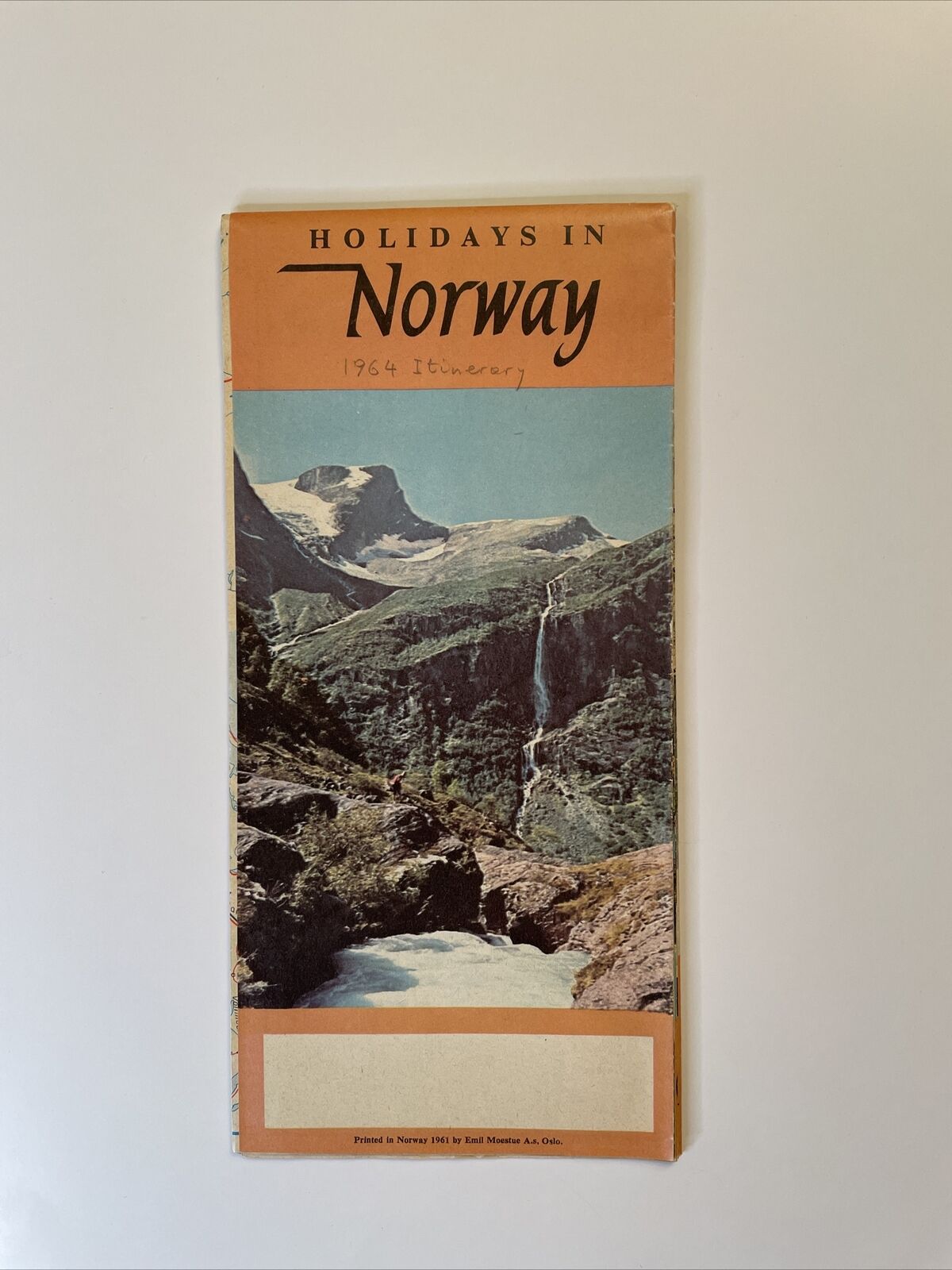 Vintage Advertising Travel Brochure HOLIDAYS IN NORWAY Map Fjords Oslo 1961