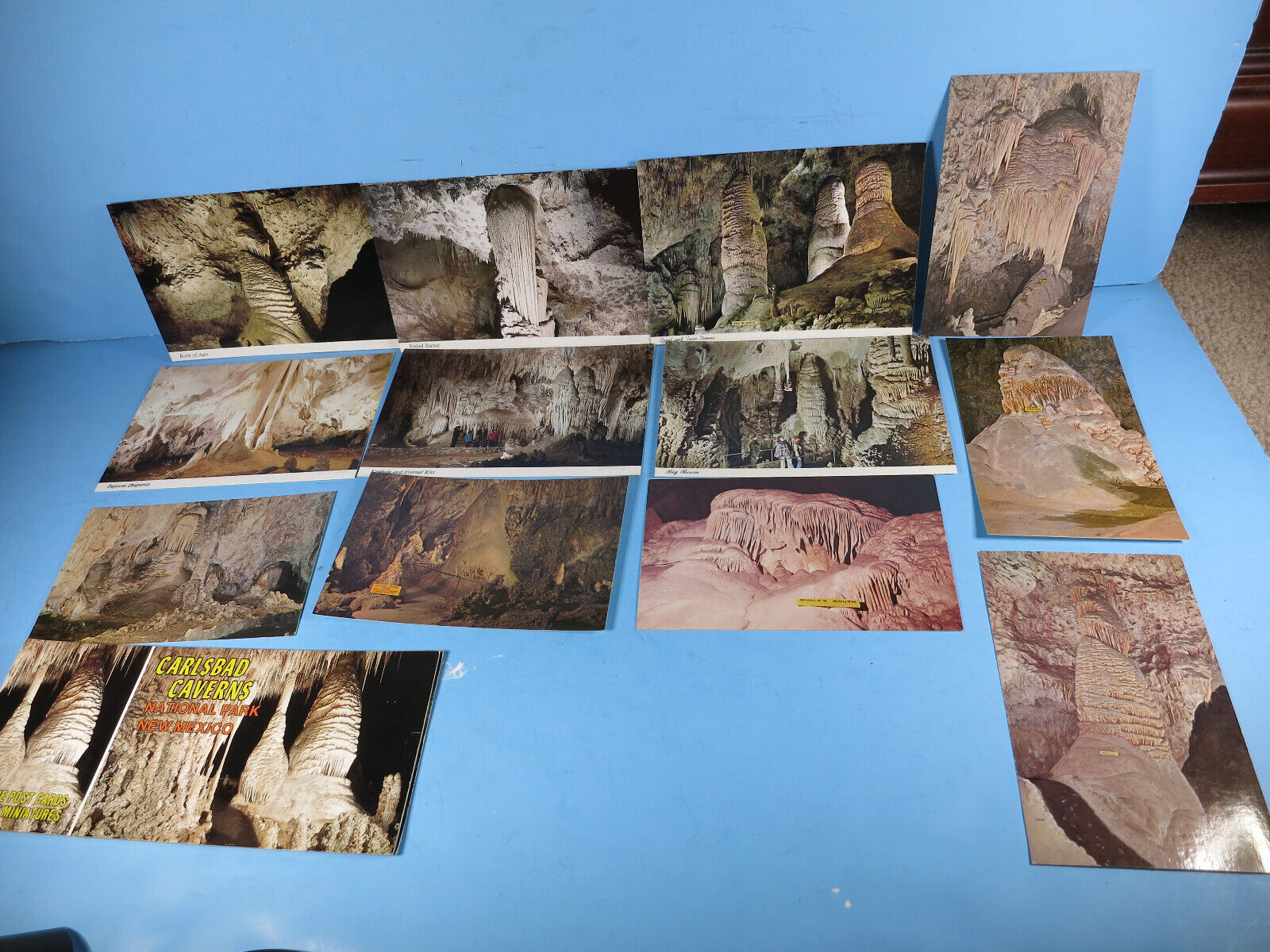 VINTAGE LOT of 13 Postcards-Carlsbad Caverns + Postcard Book-All Unwritten On