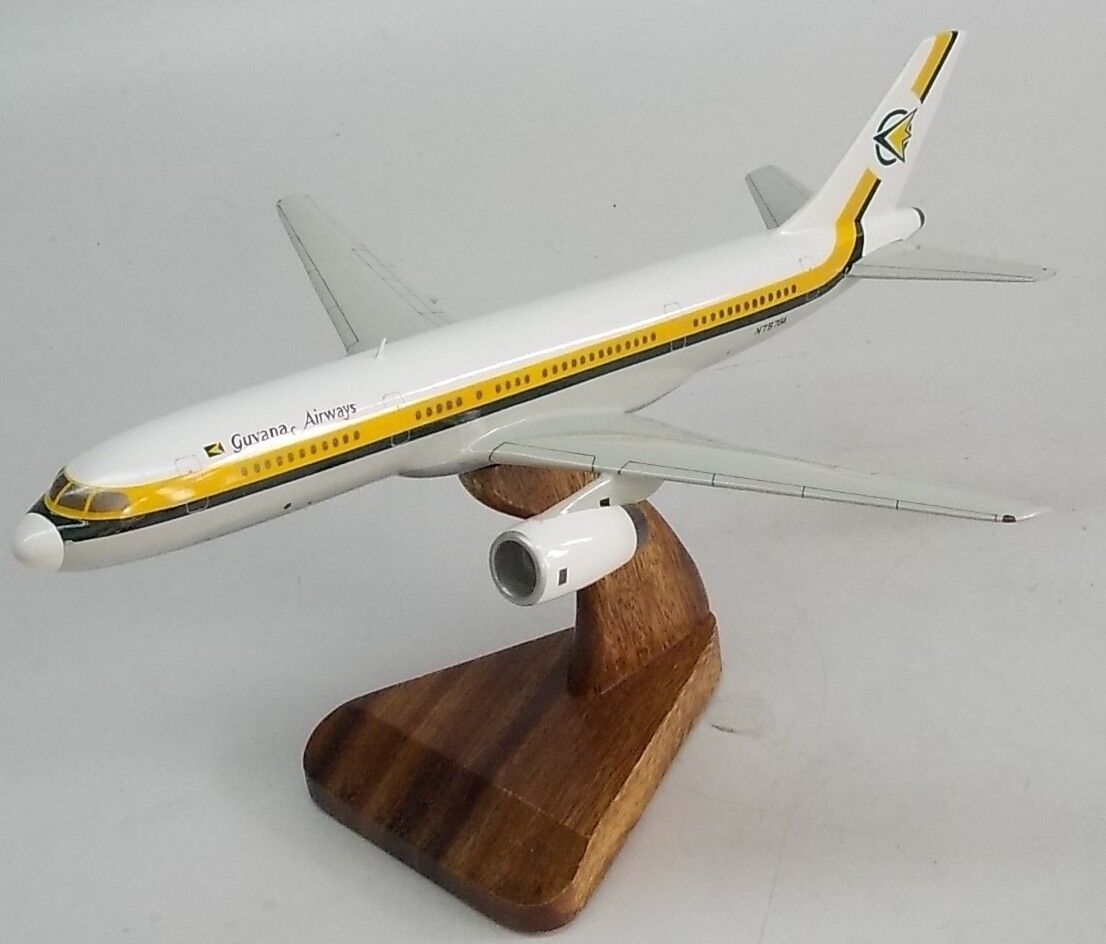 B-757 Guyana Airways Boeing B757 Airplane Desk Wood Model Small New