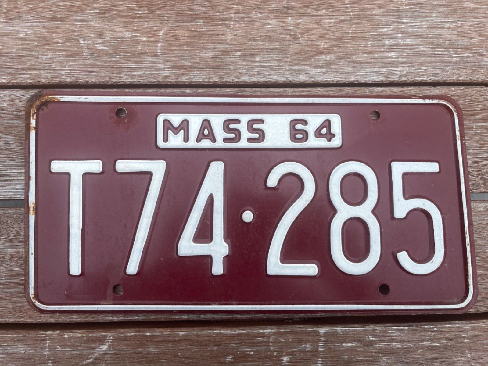 1964 Massachusetts License Plate T74 285