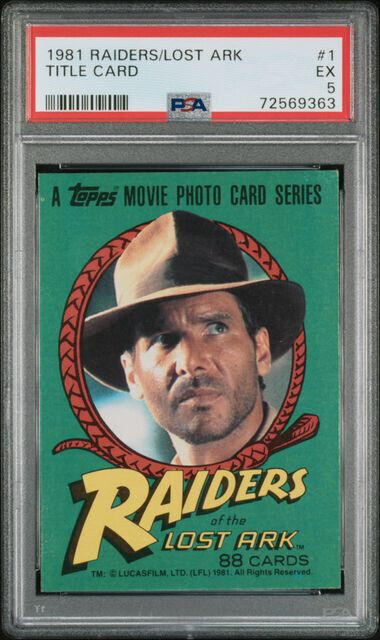 1981 RAIDERS OF THE LOST ARK #1 TITLE CARD PSA 5