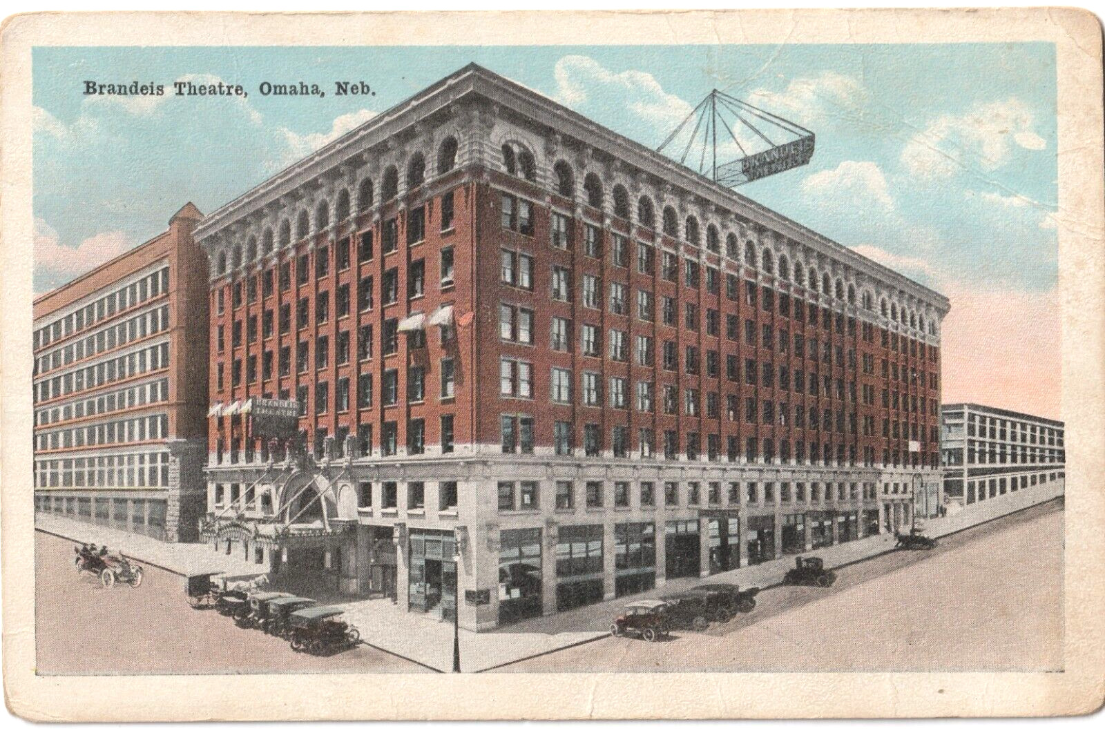 Brandeis Theatre-Omaha, Nebraska NE-antique posted postcard