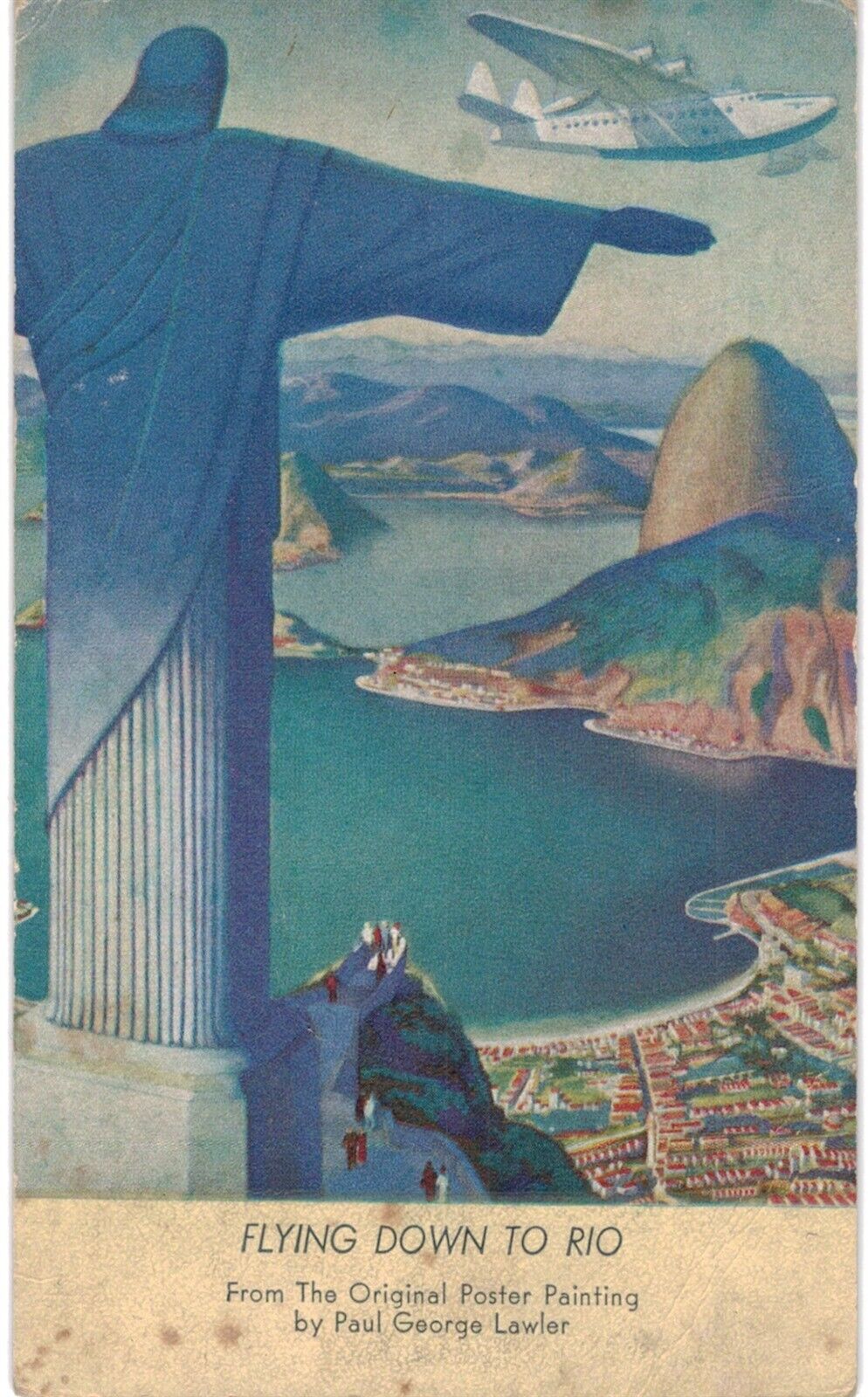 Flying Down To Rio Poster Painting Paul Lawlor 1950 Aviation Brazil 