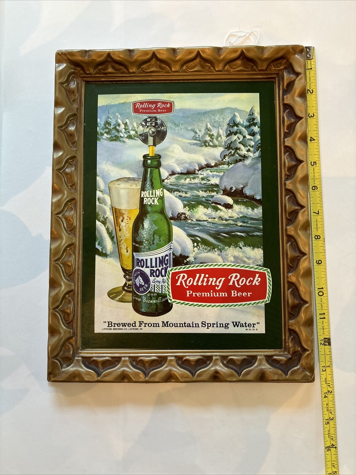 Rare Vintage Rolling Rock beer advertisement Framed Ad