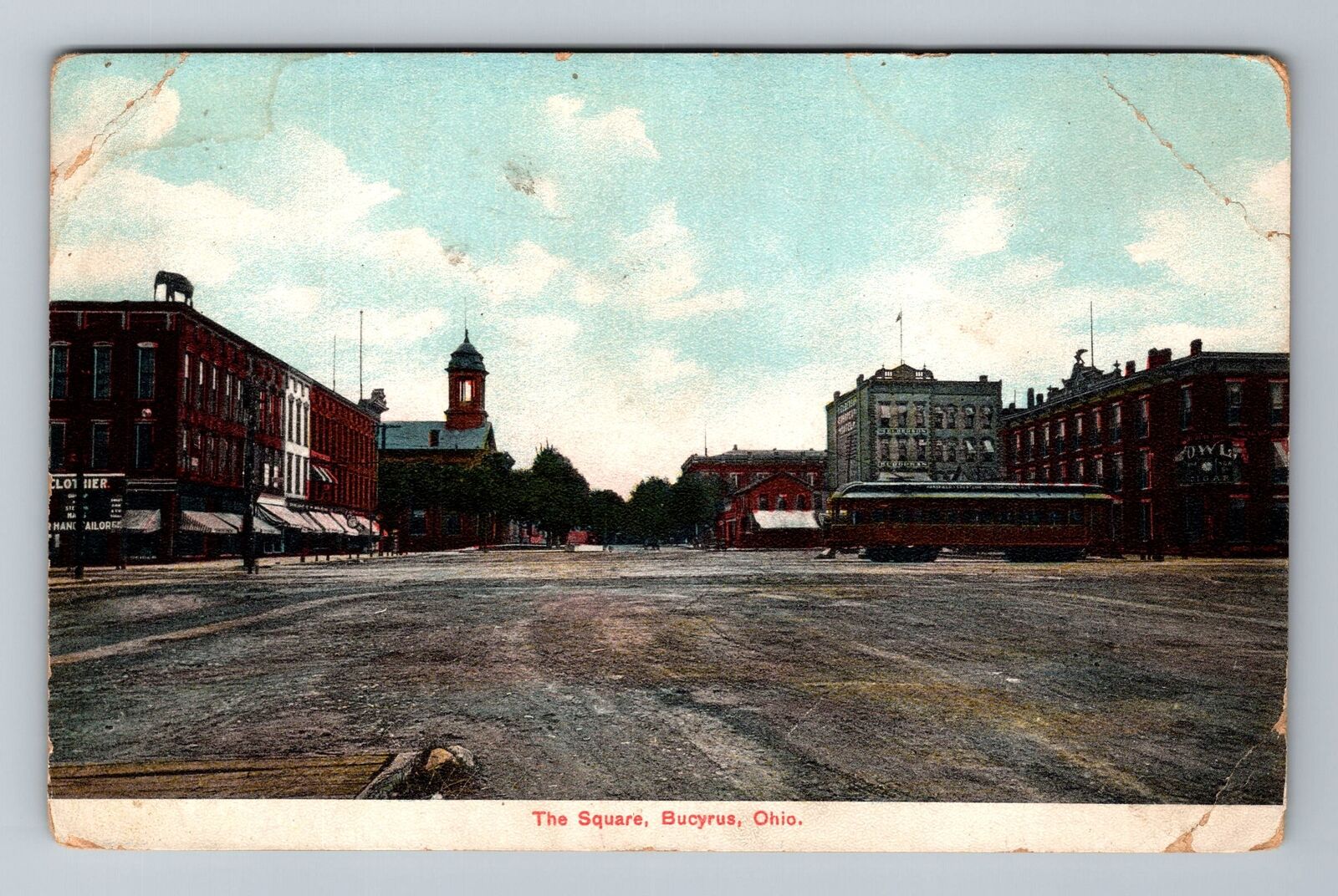 Bucyrus OH-Ohio, The Square, Vintage Postcard