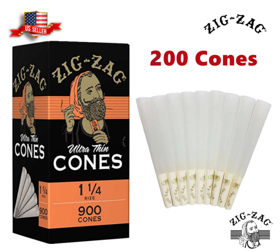 Zig-Zag® Ultra Thin Paper Cones 1 1/4 Size 200 Pack & Fast Shipping