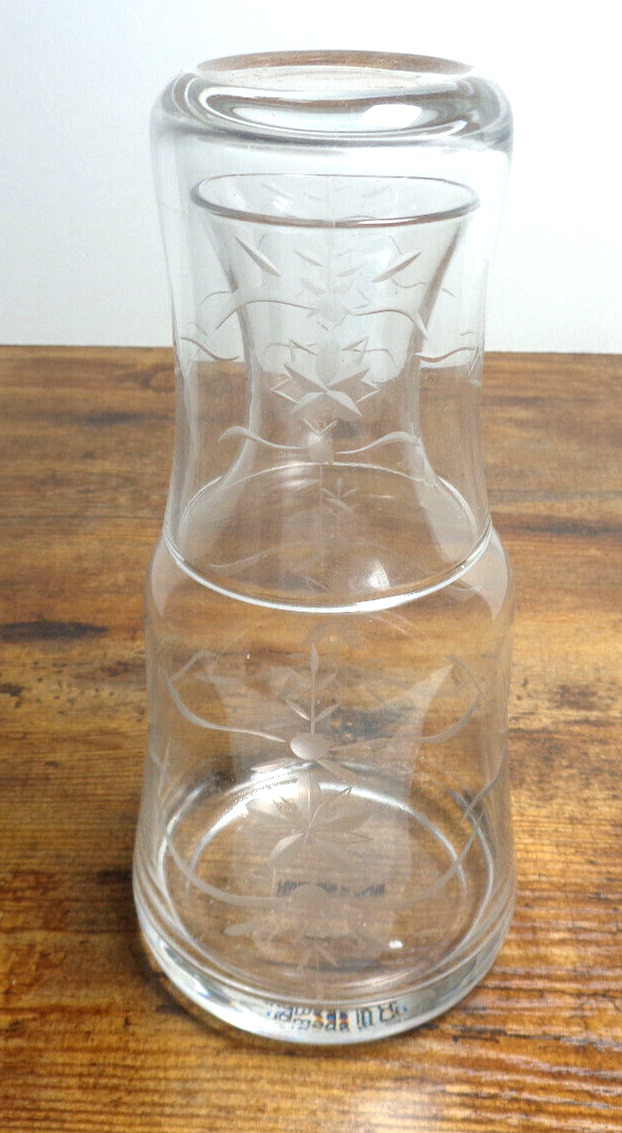Tumble Up Bedside Carafe Southern Living At Home English Garden Glass NEW