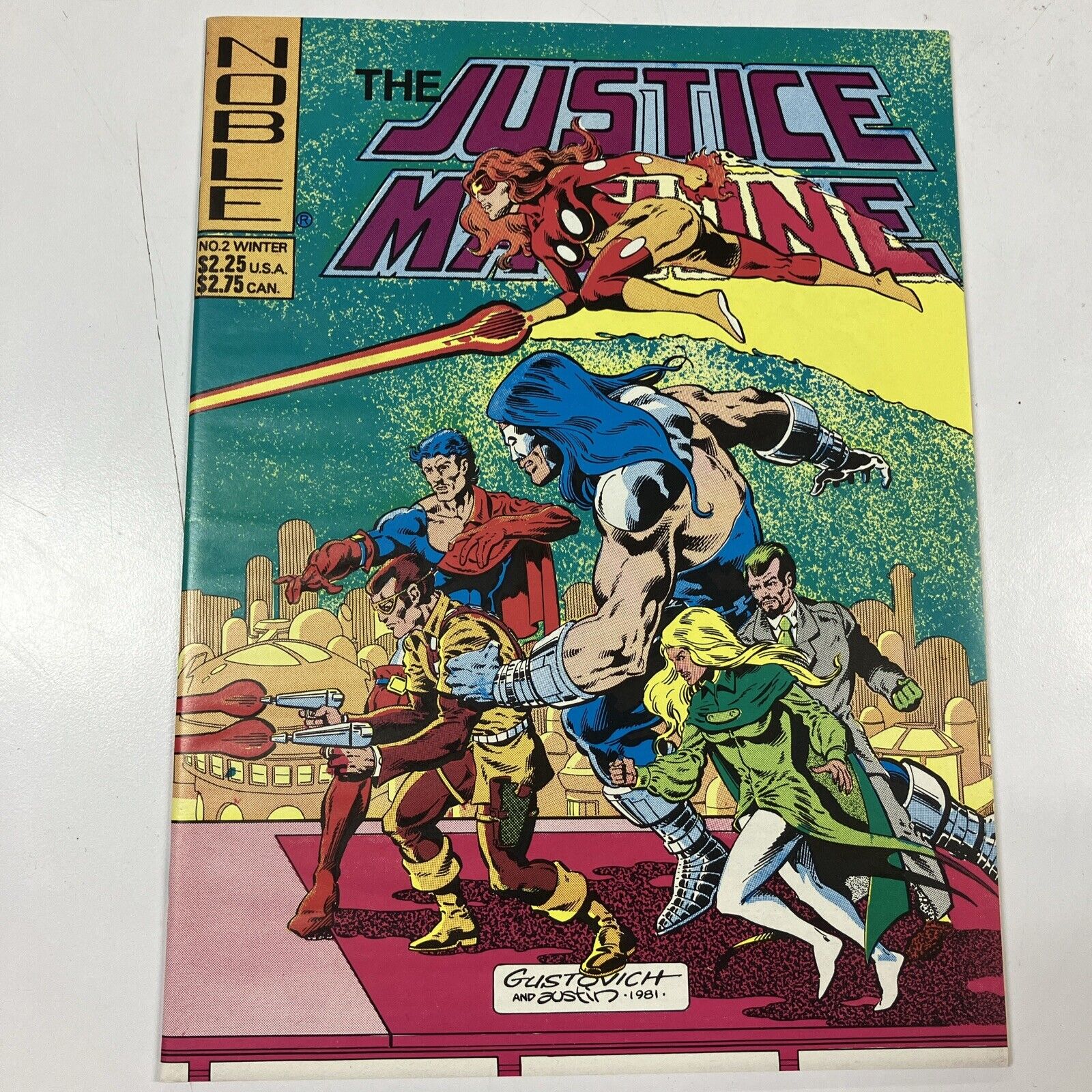 JUSTICE MACHINE #2 - NOBLE MAGAZINE SIZED - WRAPAROUND COVER - 1981 NM