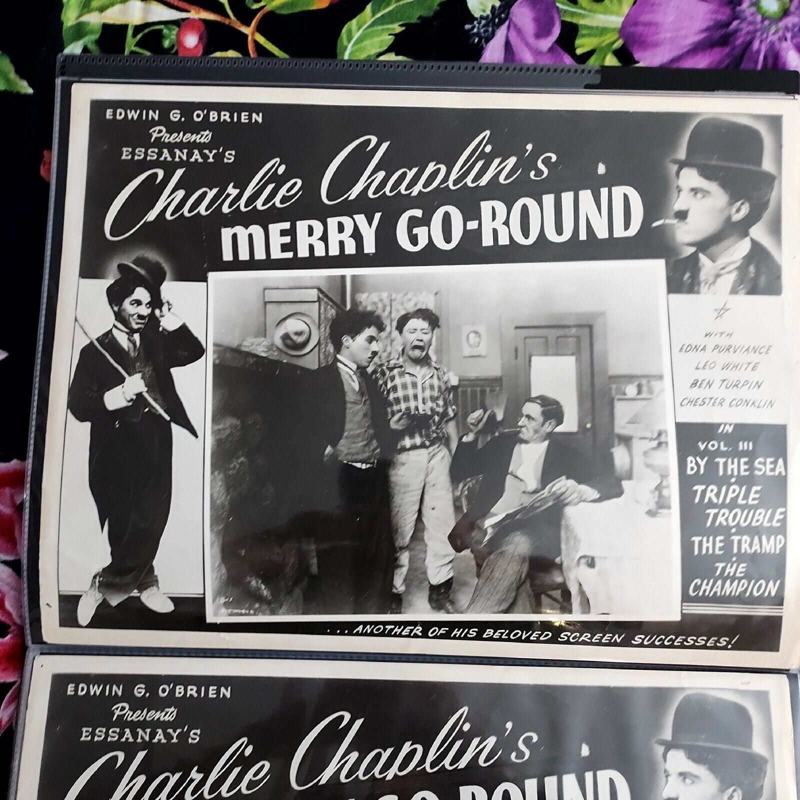 Charlie Chaplin 2 Lobbycards 1920s  Essanay  Vg Condition 