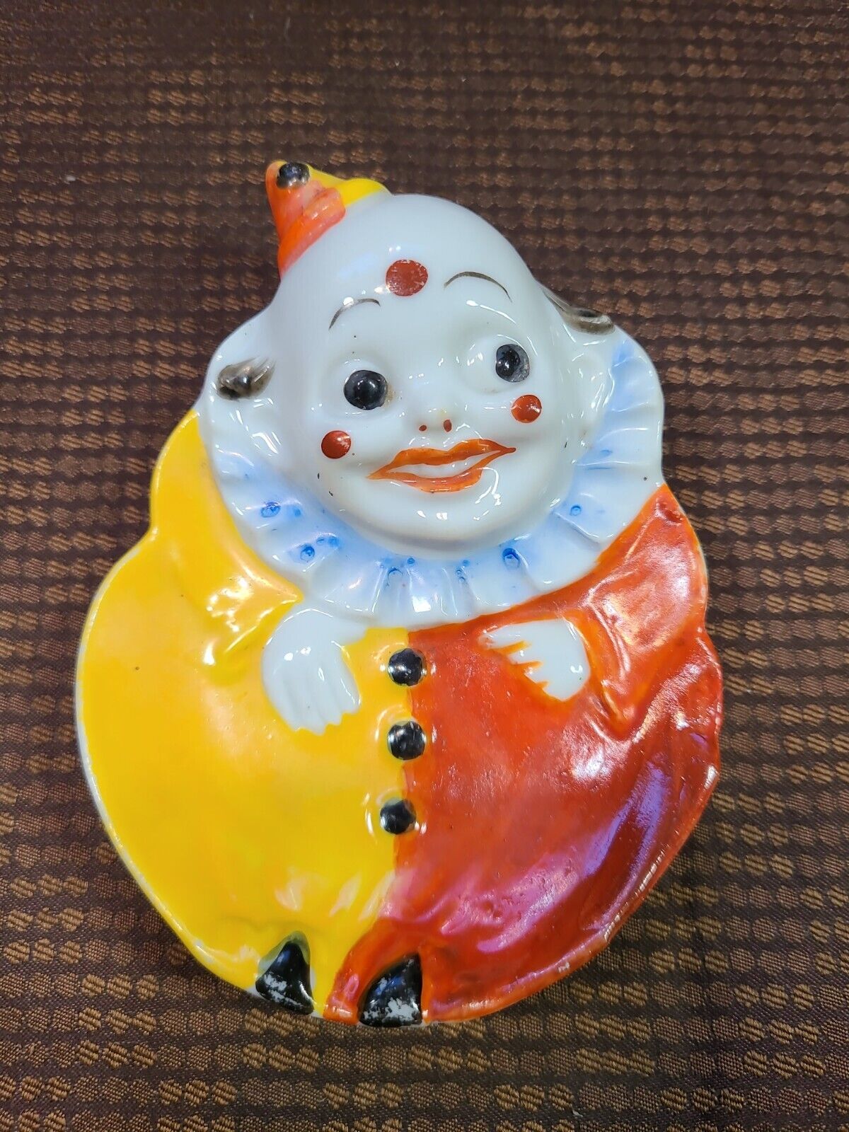 1930's Porcelain Clown Trinket Dish Ash Tray Ceramic