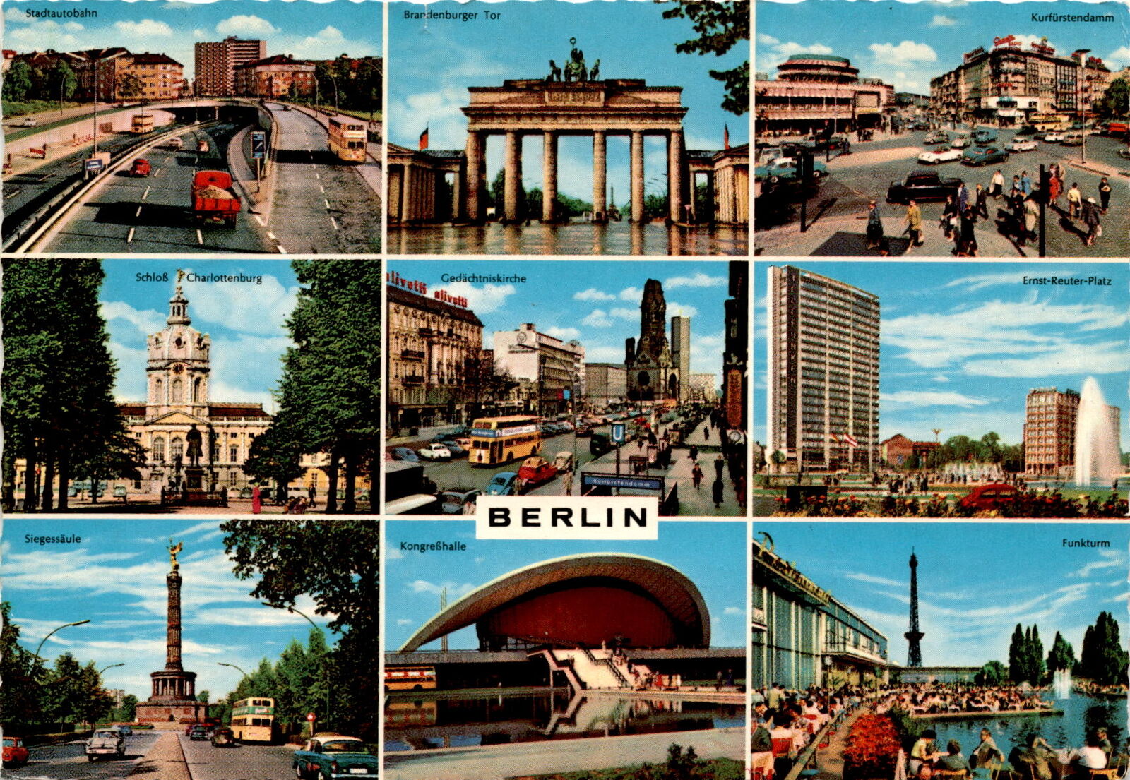 Berlin, Germany, Stadtautobahn, Brandenburger Tor, Kurfürst Postcard