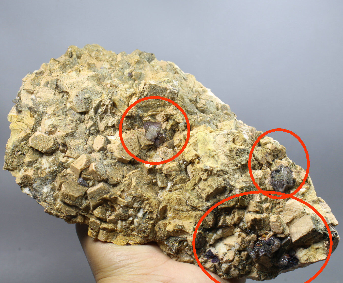 2.66lb Natural Yellow Feldspar Crystal Fluorite&Garnet&Smoky Quartz Mineral