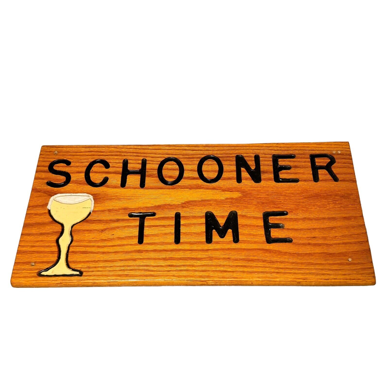 Schooner Beer Vintage Wood Handmade Bar Sign 11.25x24