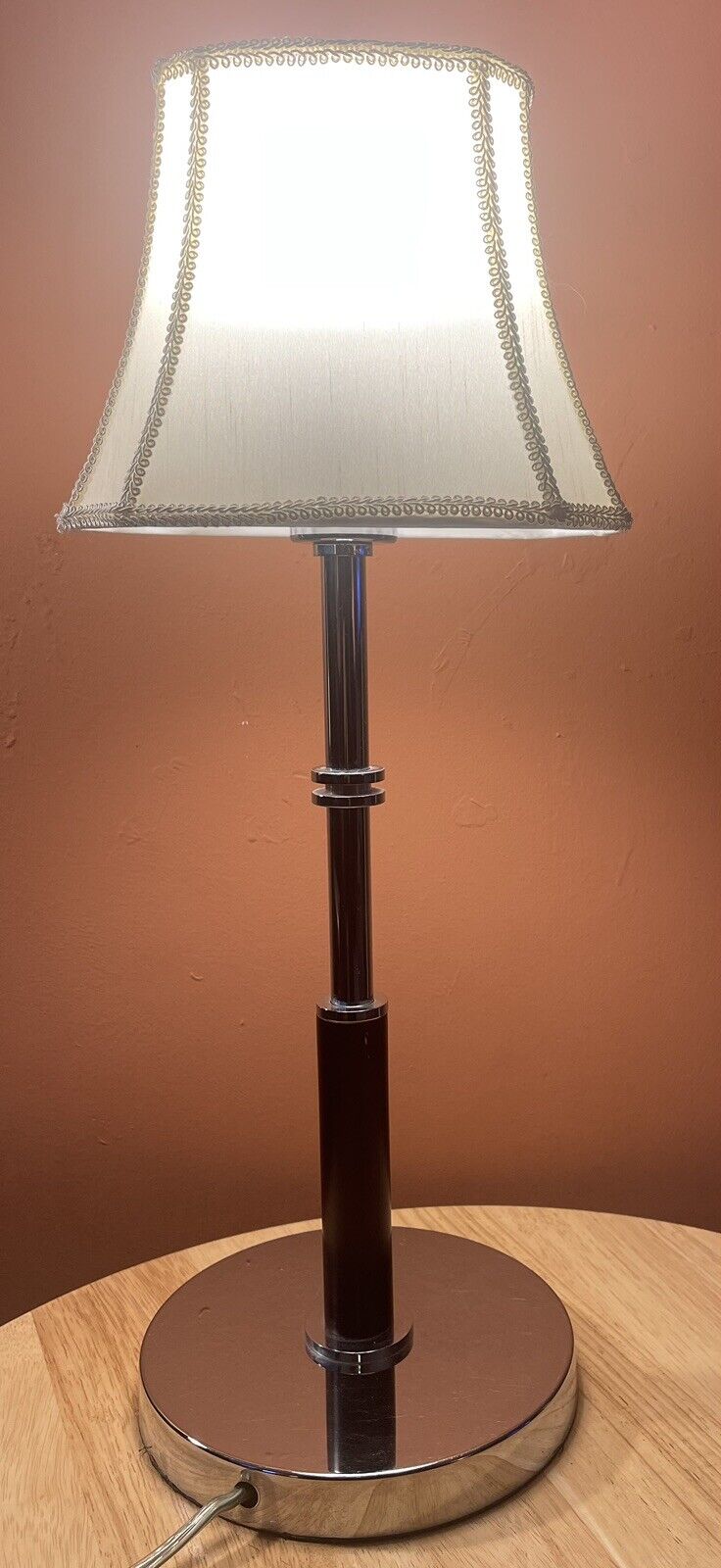 Metal Chrome Christopher Wray (London) Table Lamp 56cm With Shade