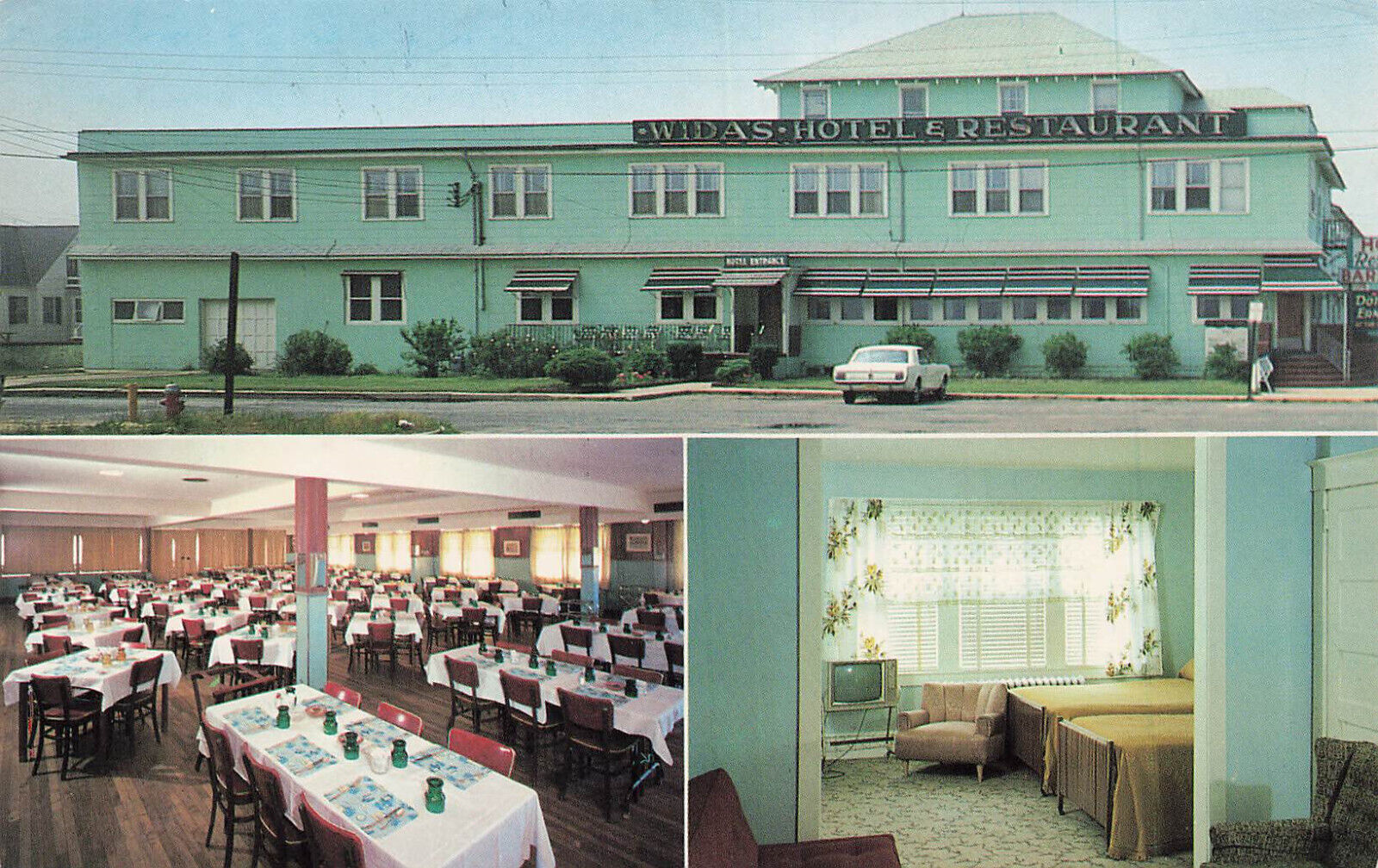 Postcard Wida\'s Brant Beach Hotel Seafood Restaurant Cocktail Lounge New Jersey