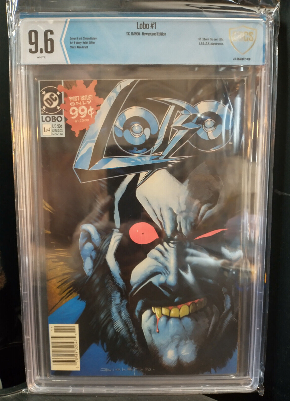 Lobo #1 NM 9.6 NEW CBCS LABEL white pages, Bisley cover, Rare Newsstand not CGC