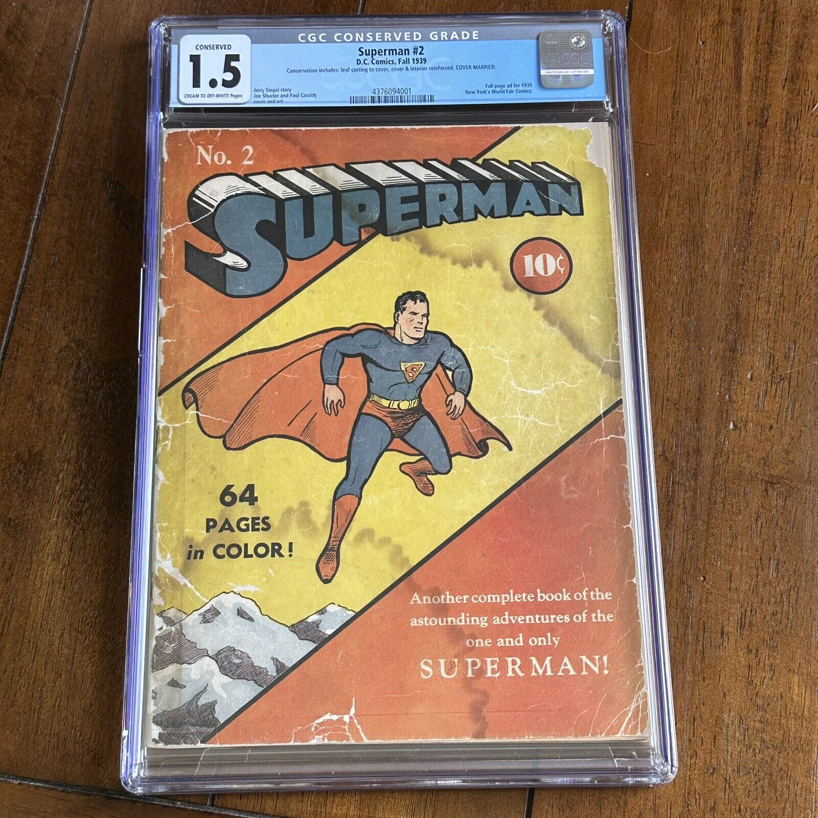 Superman #2 (1939) - Golden Age - CGC 1.5 (Conserved)