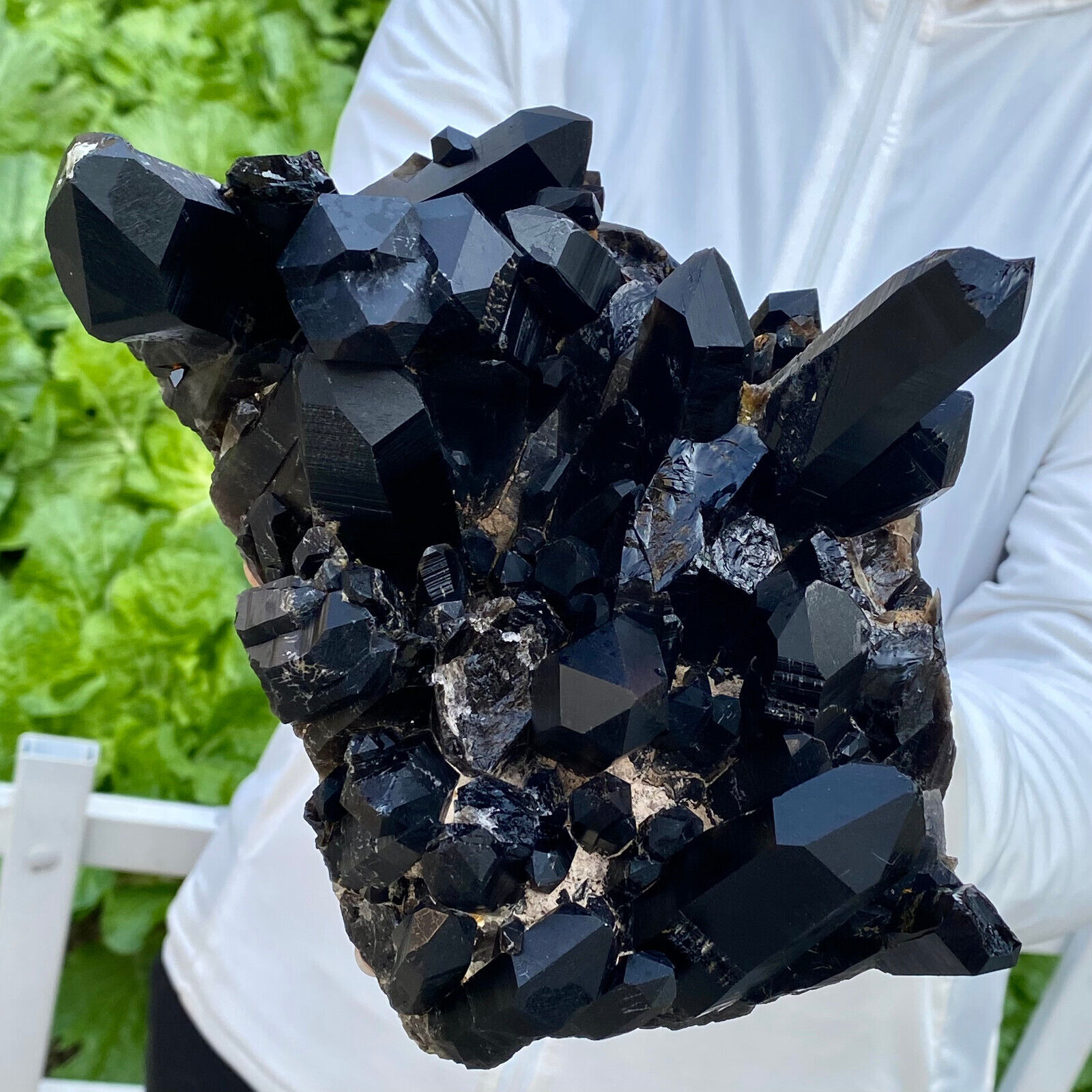 5.2LB Natural Beautiful Black Quartz Crystal Cluster Mineral Specimen Rare